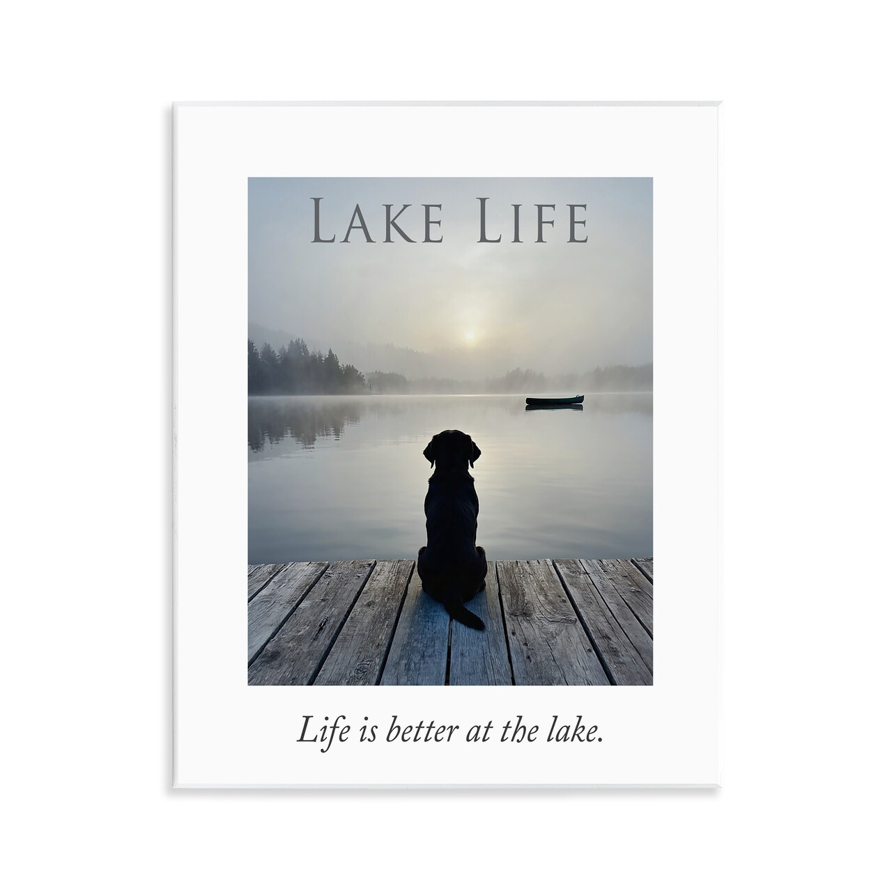 Stupell Industries Lake Life with Dog Wall Plaque, design by A Barefoot Stylist